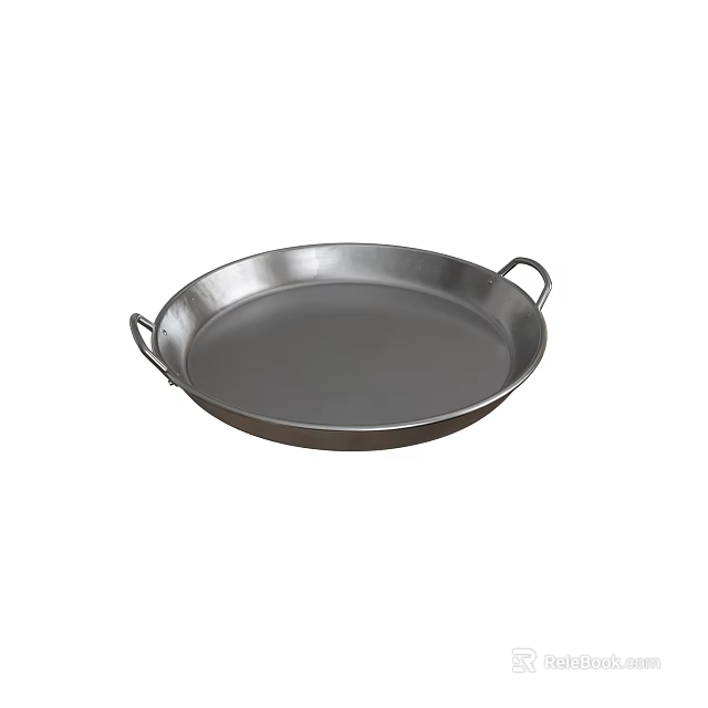 Durable Stainless Steel Cooking Pan With Dual Handles For Home Kitchen Use 3d model 