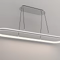 Modern Sleek Oval Chandelier With LED Light Suspended In Interior Space