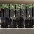 Modern Residential Landscape Design With Stone Path Water Feature And Greenery