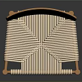 Light Wood Leisure Chair With Woven Seat Curved Backrest And Simple Design