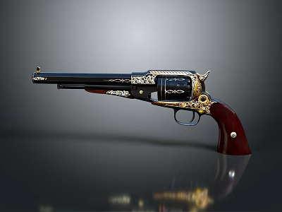 Modern Gun Tactical Revolver Pistol 3d model