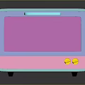 Pink Mini Computer Case With Transparent Door Blue Handle Internal Grille And Yellow Buttons 3d model