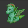 Cute Blue Unicorn Plush Toy with Rainbow Mane Wings and Pink Hooves on Black Background