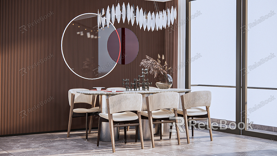 Modern Dining Table and Chair Combination model