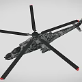Military Style Camouflage Helicopter With Extended Main Rotors And Detailed Airframe