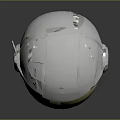 White Astronaut Helmet With Gold Visor Reflective Surface And Shiny Design