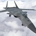 Military Fighter Jets Flying In Formation In Sky 3d model