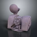 Purple Mechanical Device 3D Model Featuring Spherical Top And Geometric Frame Base 3d model