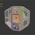 Futuristic Sci Fi Machine With Octagonal Structure Transparent Panels And Control Interface 3d model