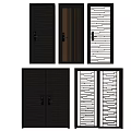 Modern Security Doors With Sleek Designs Various Panel Patterns And Durable Metal Frames 3d model