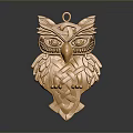 Golden Owl Pendant Intricately Carved Decorative Fashion Jewelry Accessory for Clothing