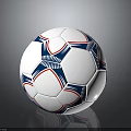 White Blue Red Patterned Soccer Ball With Traditional Sports Equipment Design