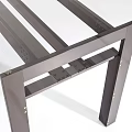 Sleek Modern Dining Table With Clear Glass Top And Sturdy Metal Frame Design