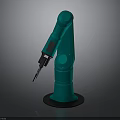 Green Industrial Robotic Arm For Automation With Precision Gripper And Stable Base