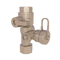 High Quality Industrial Brass Valve With Locking Ring And Threaded Ends 3d model