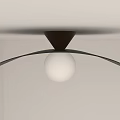 Modern Design Ceiling Light with Dark Brown Base Black Blades and White Spherical Bulb