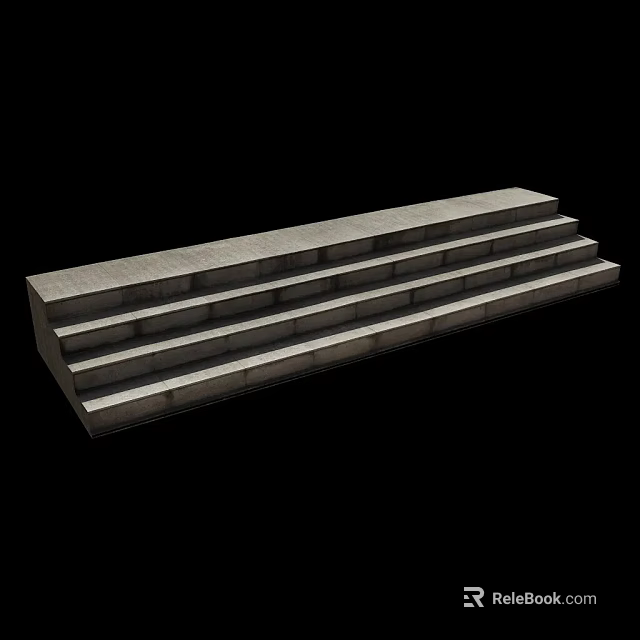 Concrete Stairs With Modern Simple Design And Gray Steps Structure 3d model