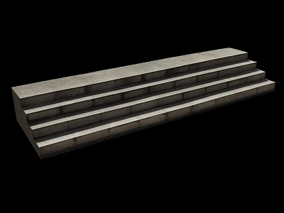 Concrete Stairs With Modern Simple Design And Gray Steps Structure 3d model
