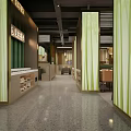 Modern Restaurant Interior With Booth Seating Tables And Decorative Wall Motifs