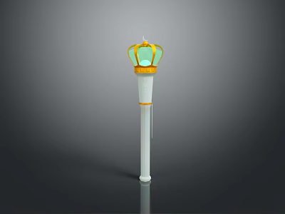 Magic Wand Luminous Sphere Fantasy Equipment Role-playing Game Props Animation Style Cold Weapon Knife 3d model