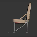 Beige Upholstered Furniture Seat with Metal Frame Safety Belt and Gray Platform Base