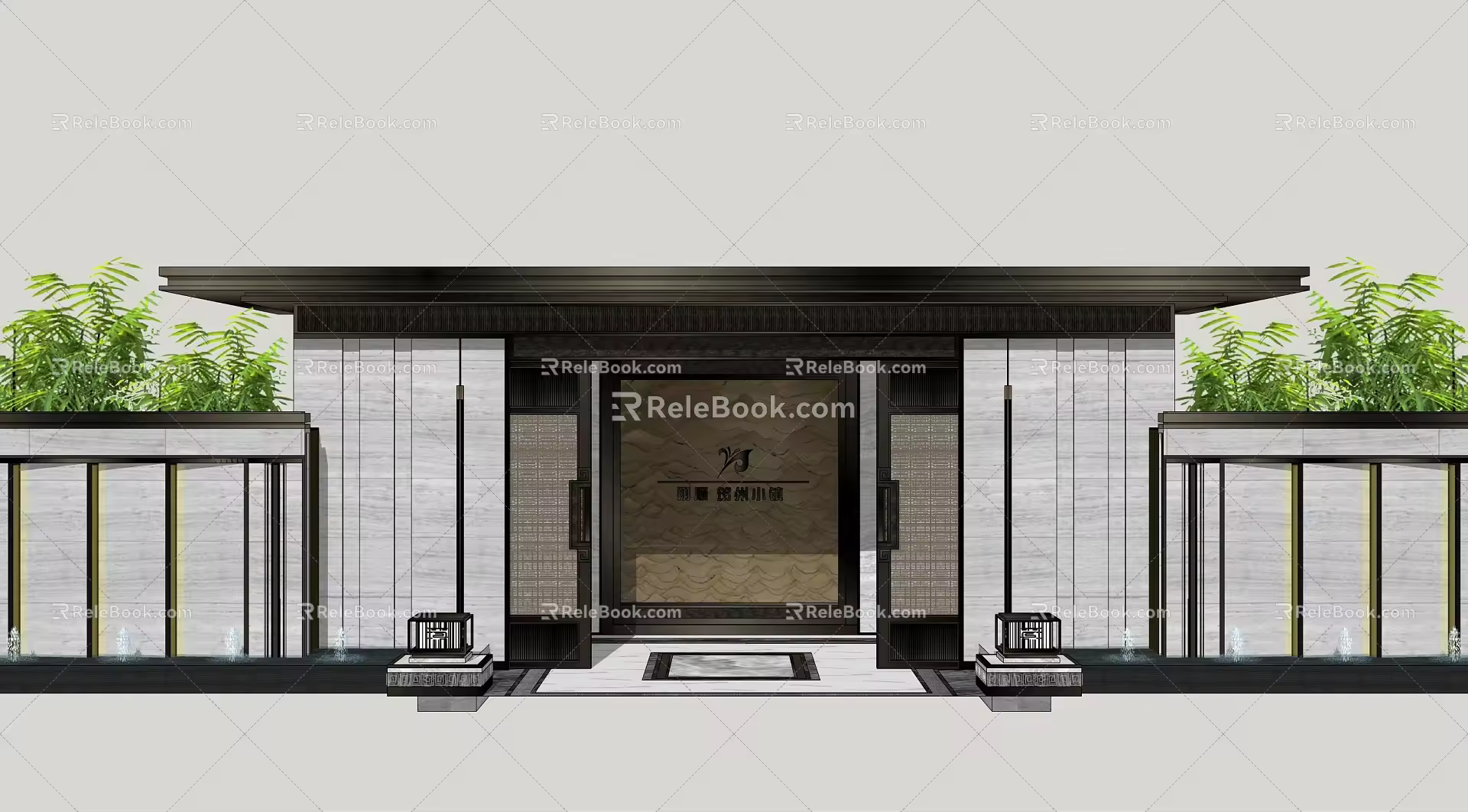 new chinese style gate 3d model