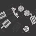 Various Types Of Industrial Motors With Orange Silver Casings And Cylindrical Design
