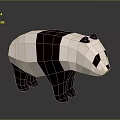 Low Poly 3D Panda Character Model With Simple Geometric Design 3d model