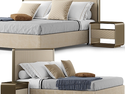 Fabric double bed model