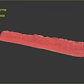 Small Stone Piled Long Strip Structure With Red Base On Gray Background 3d model