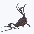 Sports Equipment Elliptical Trainer With Black Frame Red Accents Adjustable Handles And Pedals For Home Gym