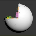Organ and Hair Cellular Structure 3D Model with Colorful Organelles and Clear Details