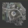 Classical European Architecture Central Dome Building With Circular Layout Greenery Paths And River