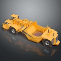 Yellow Heavy Duty Utility Vehicle With Large Wheels Loaded Construction Material