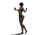 Woman In Black And White Patterned Bikini Posing On White Background 3d model