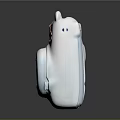 Cute White Camera Design With Bear Ears Face And Round Lens