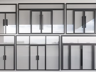 Modern floor glass doors and windows glass partition office partition glass sliding door 3d model