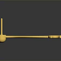 Shiny Golden Curved Decorative Object With Crescent End And Pin Base