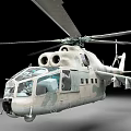 Soviet aircraft Mi 24a doe gunship 3d model