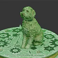 Dog Sitting On Circular Platform With Gear Patterns And GravityB Website 3d model