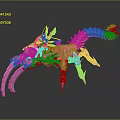 Pink And Blue Armored Dragon With Long Mechanical Body Sharp Claws And Shiny Metallic Design