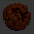 Chocolate Muffin With Cracked Surface In White Paper Liner On Gray Background