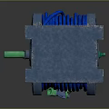 Durable Hardware Tool Hose Reel With Blue Hose Green Components And Metal Frame
