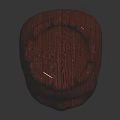 Wooden Skull Shaped Decorative Ornament Set With Crown Top And Glossy Finish