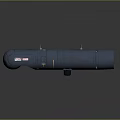 Military Weapon Blue Cylindrical Missile Body With Identification Labels And Structural Components 3d model