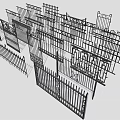 Various Wrought Iron Fences With Decorative Patterns And White Gate Design