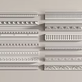 Various Decorative Gypsum Moldings With Different Patterns For Interior Decoration 3d model