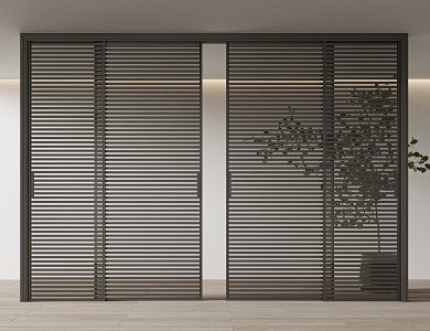 Modern sliding door grille door 3d model