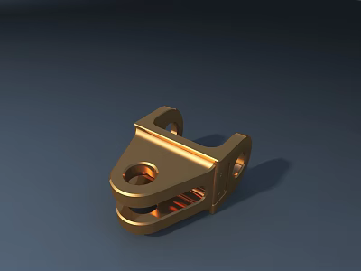 Detailed Golden Industrial Metal Part With Holes And Structural Design 3d model