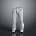 White Casual Long Pants With Classic Waistband And Side Pockets Design